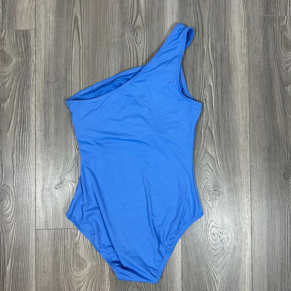 Michael Kors Blue One Shoulder One Piece Swimsuit - SIZE est. M Underwire Summer